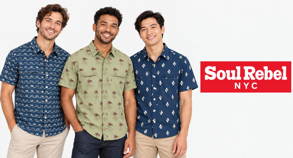 Soul Rebel Wholesale Short-Sleeve Button-Up Shirts – 936 New Units | 3 Prints, Sizes S–XL | $86,112 MSRP